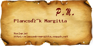 Plancsák Margitta névjegykártya